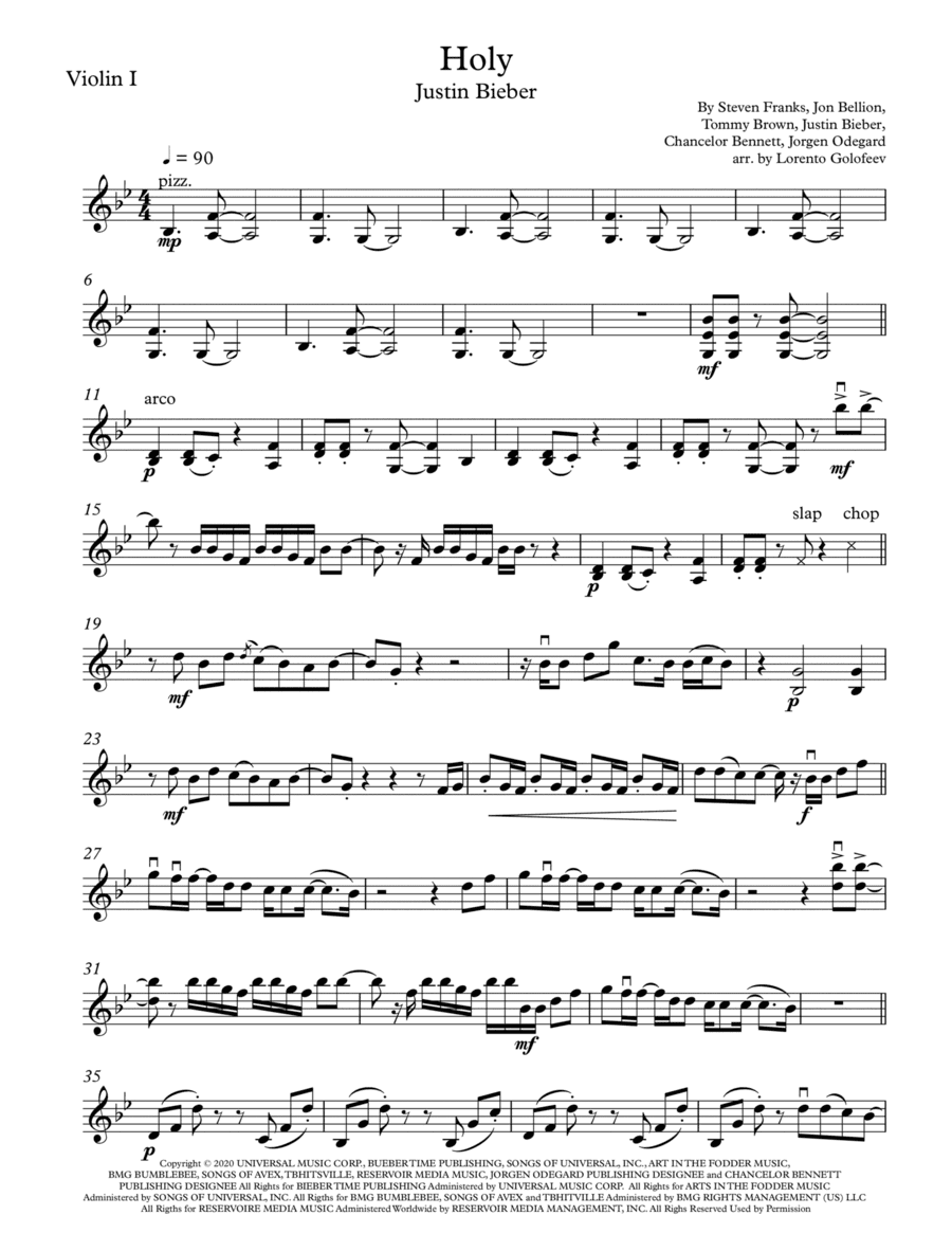 Holy (arr. Lorento Golofeev)