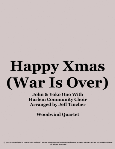 Happy Xmas (war Is Over) (arr. Jeff Tincher)