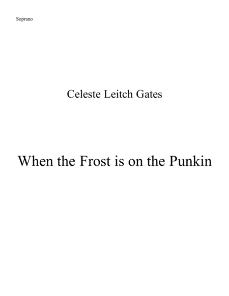 When the Frost is on the Punkin for  Voice and Clarinet concert pitch