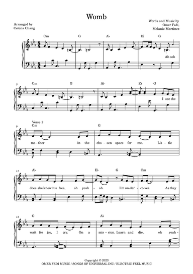 Womb (arr. Celena Chang)