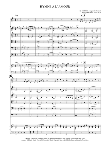 Hymne A L'amour (arr. Amir Awad)