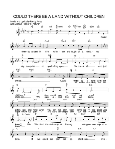 COULD THERE A LAND WITHOUT CHILDREN?