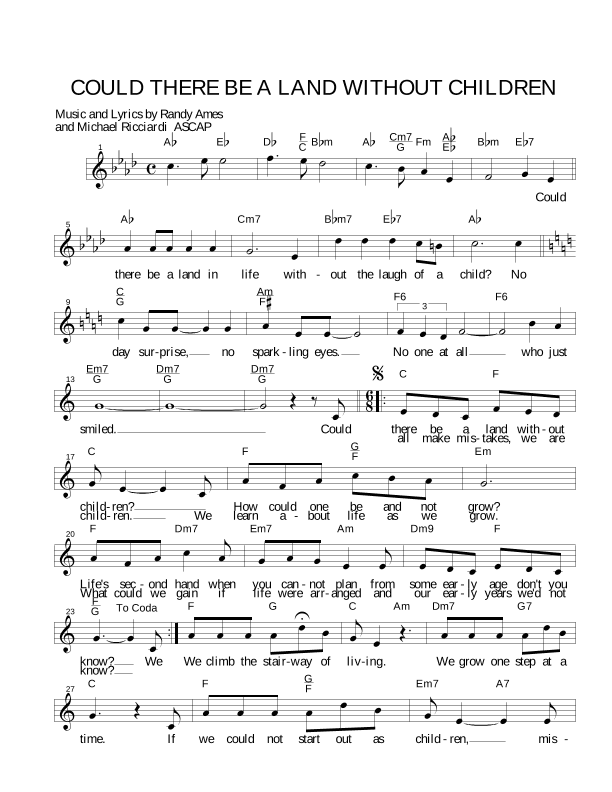 COULD THERE A LAND WITHOUT CHILDREN?