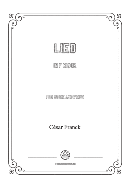 Franck-Lied in f minor,for voice and piano (arr. MSM)