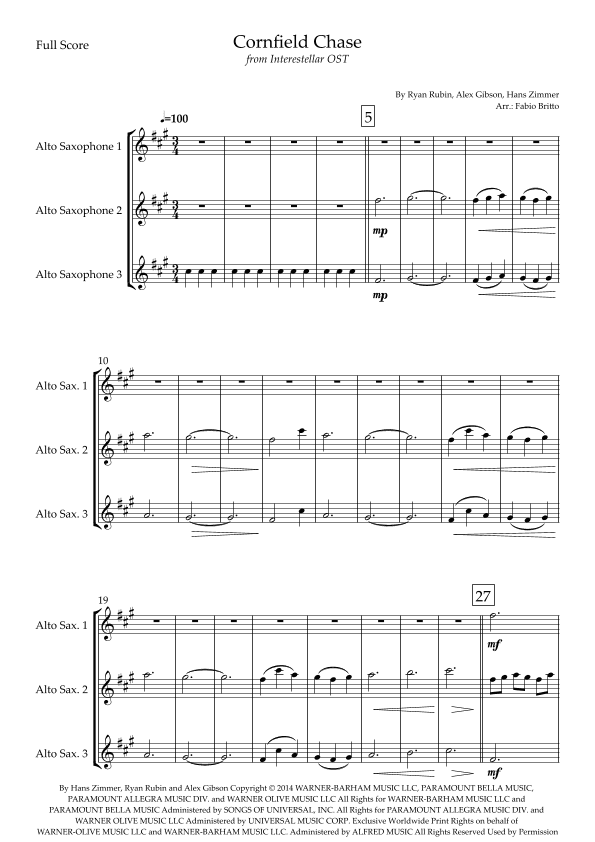 Cornfield Chase (arr. Fabio Britto)