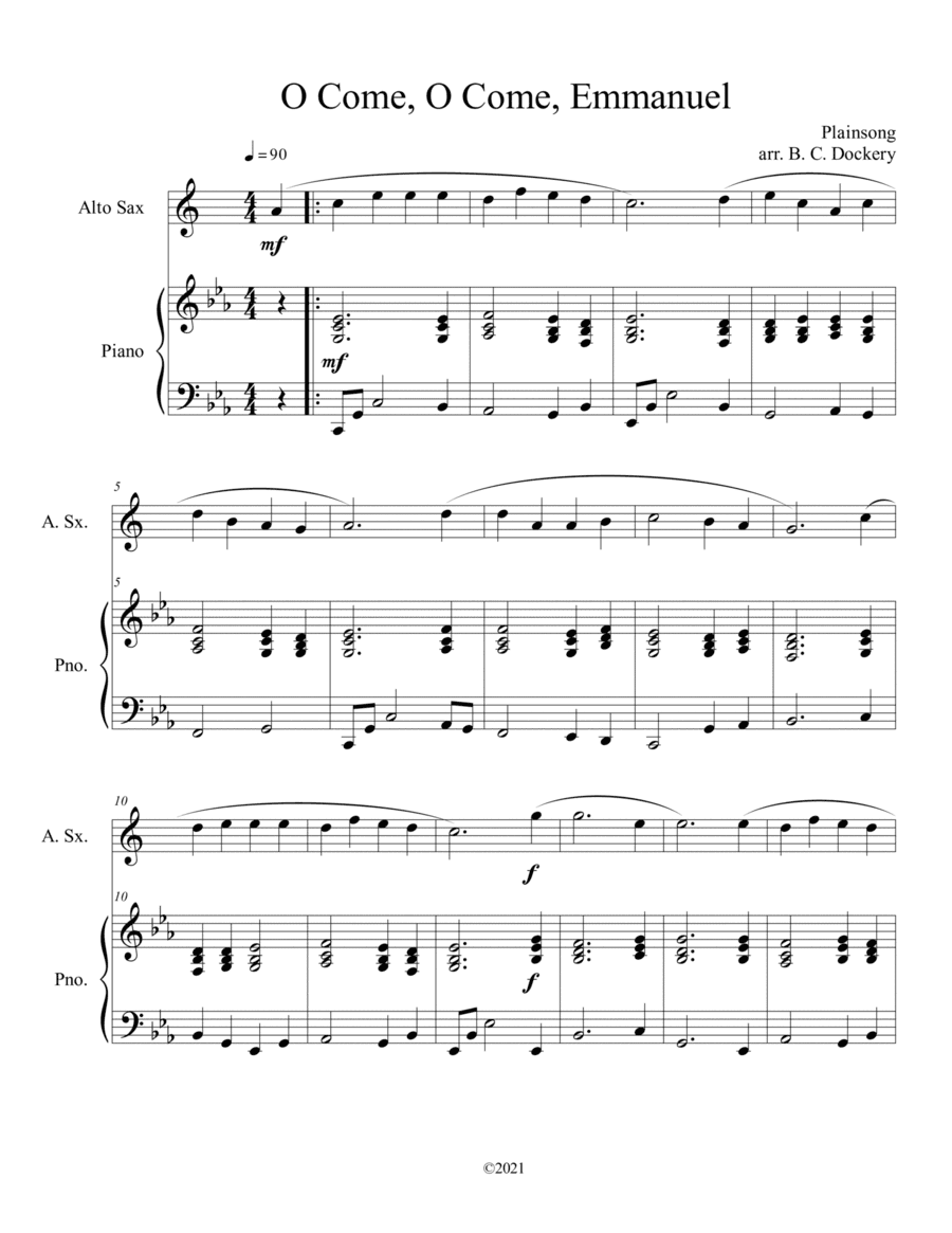 O Come, O Come, Emmanuel (Alto Sax Solo with Piano Accompaniment) (arr. B. C. Dockery)