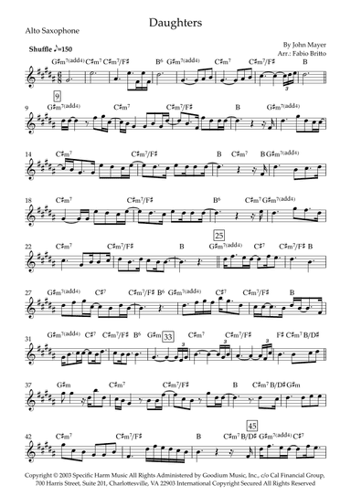 Daughters (arr. Fabio Britto)