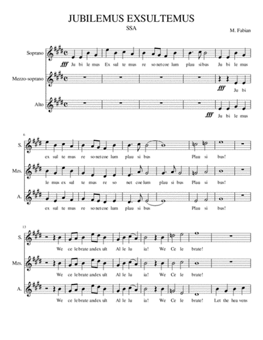 Jubilemus Exultemus (SSA)