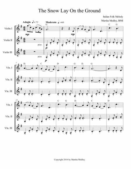 The Snow Lay On the Ground (arr. Marsha Medley)