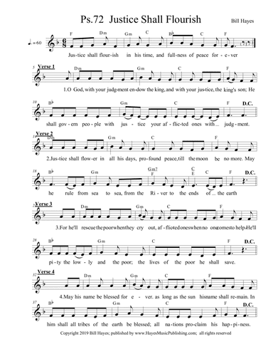 Psalm 72: Justice Shall Flourish - leadsheet