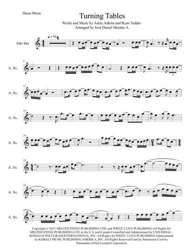 Turning Tables (arr. José Daniel Morales A.)