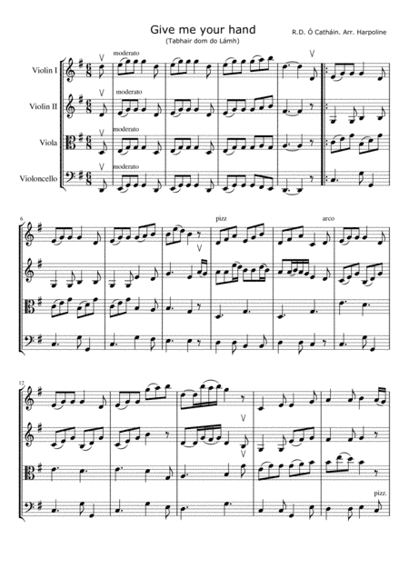 Give me your hand (Tabhair dom do Lámh) (String Quartet) (arr. Harpoline)