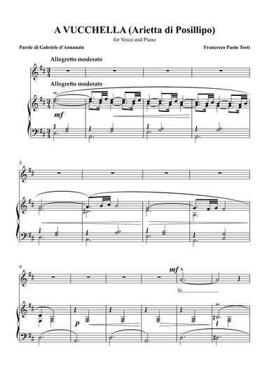 A vucchela, D major key, low voice (arr. ulysses77)