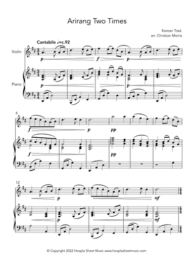 Arirang Two Times (아리랑) (arr. Christian Morris)