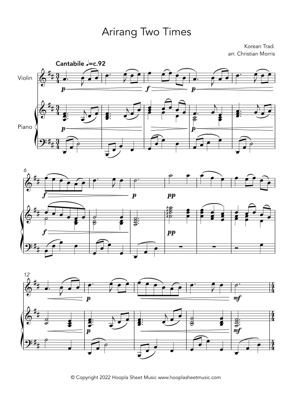 Arirang Two Times (아리랑) (arr. Christian Morris)