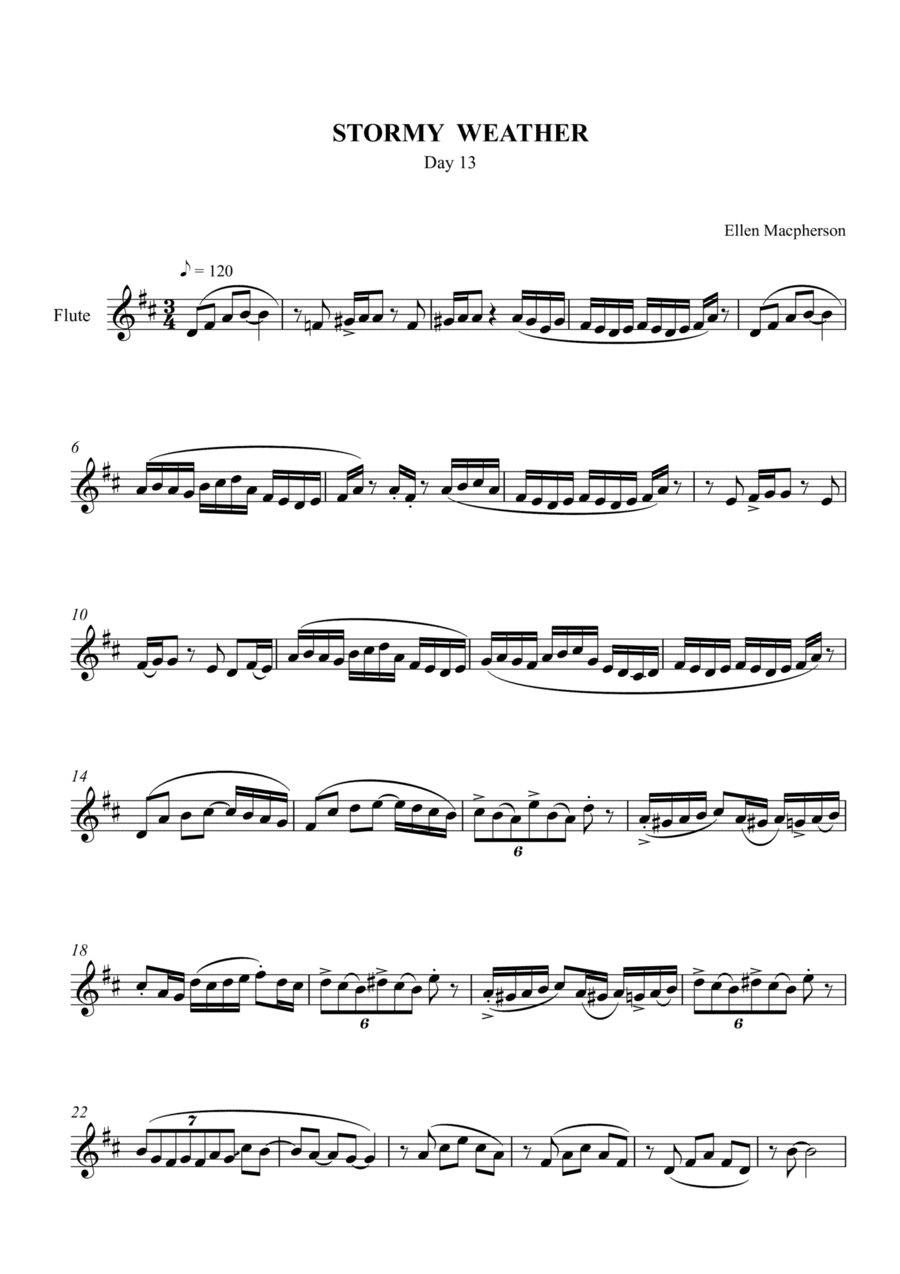Stormy Weather for Solo Flute