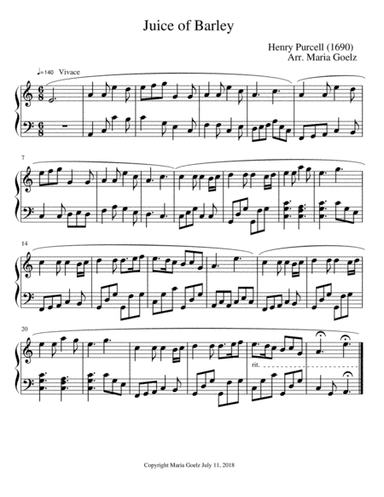 Juice of Barley (arr. Maria Goelz)