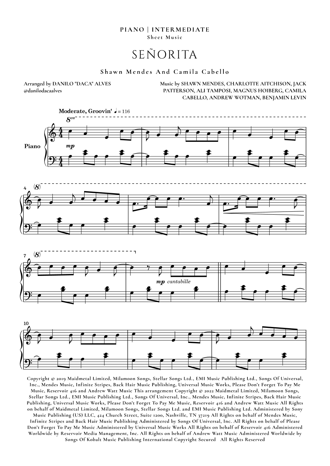 Señorita (arr. Danilo "Daca" Alves)