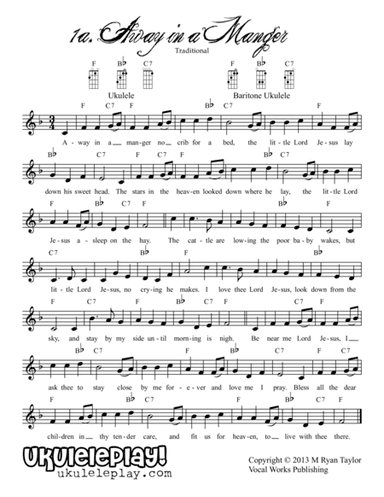 Christmas on 34th Street : 34 songs, 3-4 chords each, multiple keys for standard and baritone ukulel (arr. M. Ryan Taylor)