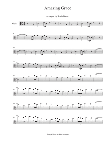 Amazing Grace - Viola (arr. Kevin Busse)