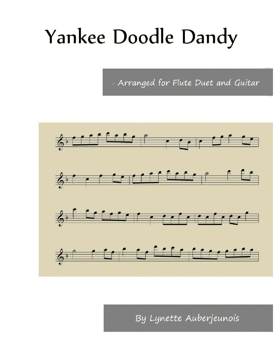 Yankee Doodle Dandy - Flute Duet with Guitar Chords (arr. Lynette Auberjeunois)
