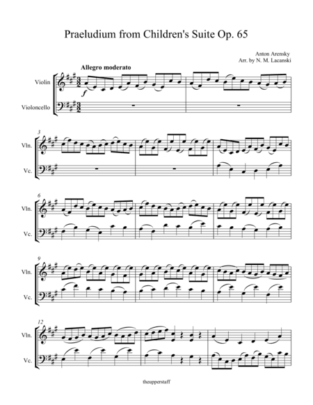 Praeludium from Children's Suite Op. 65 (arr. Nick Lacanski)
