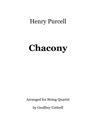 Purcell's Chacony arranged for String Quartet (arr. Geoffrey Cottrell)