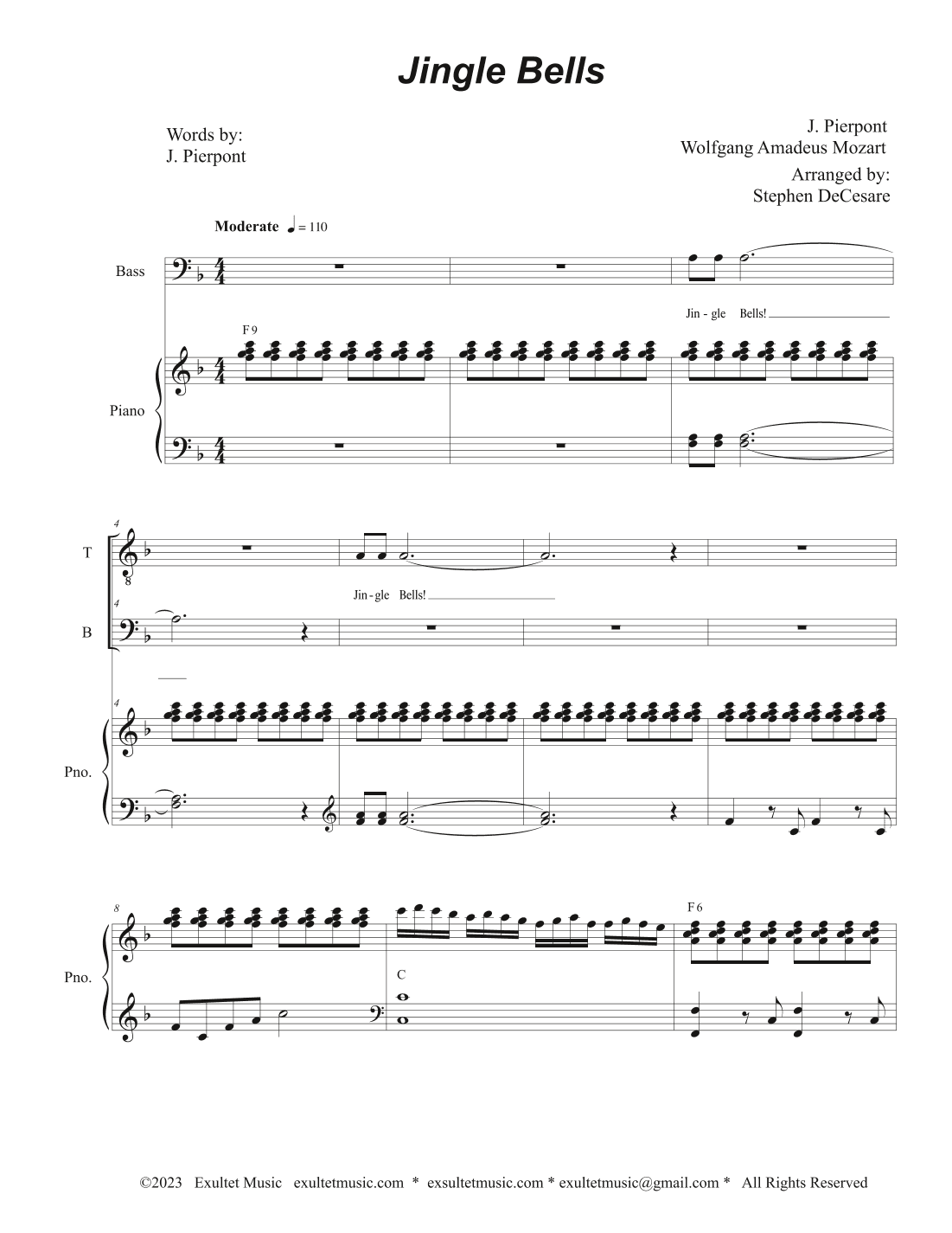 Jingle Bells (2-part choir - (TB) (arr. Stephen DeCesare)