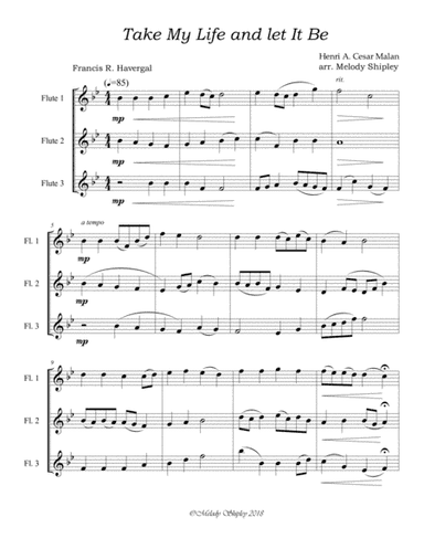 Take My Life and Let It Be (arr. Melody Shipley)