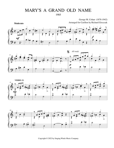 Mary's a Grand Old Name (arr. Richard Giszczak)