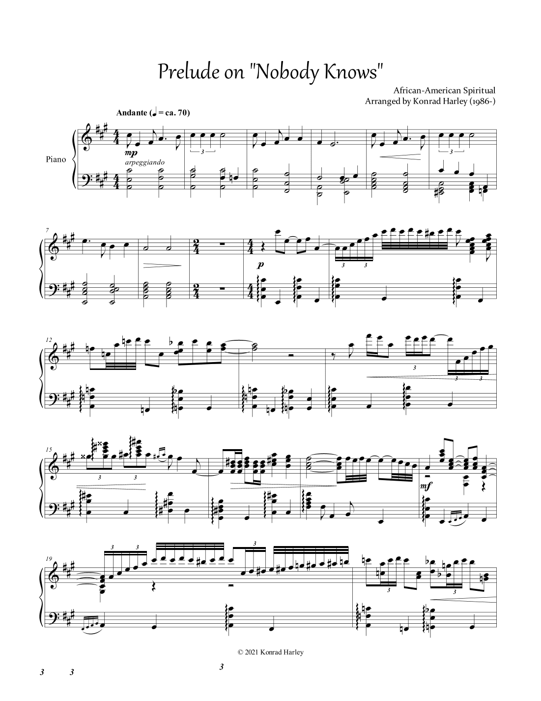 Prelude on "Nobody Knows"