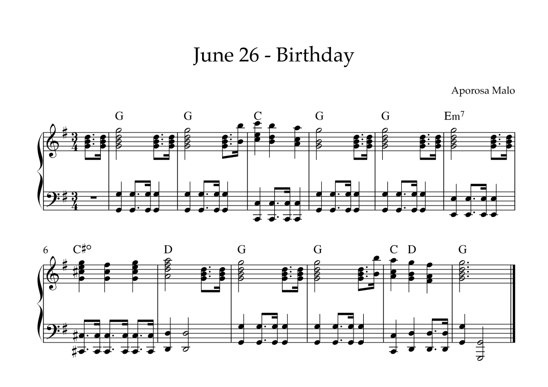 June 26 - Birthday