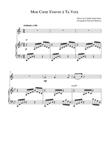 Mon Cœur S'ouvre à Ta Voix (arr. Kaiserin Rebecca)