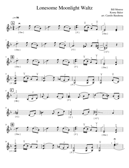 Lonesome Moonlight Waltz (arr. Camilo Barahona)