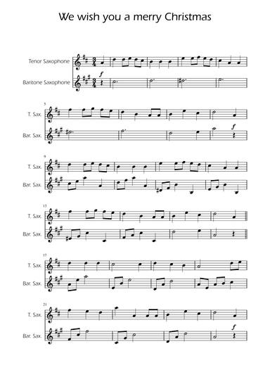 We Wish You a Merry Christmas - Sax Duet (arr. Ygor Nunes)