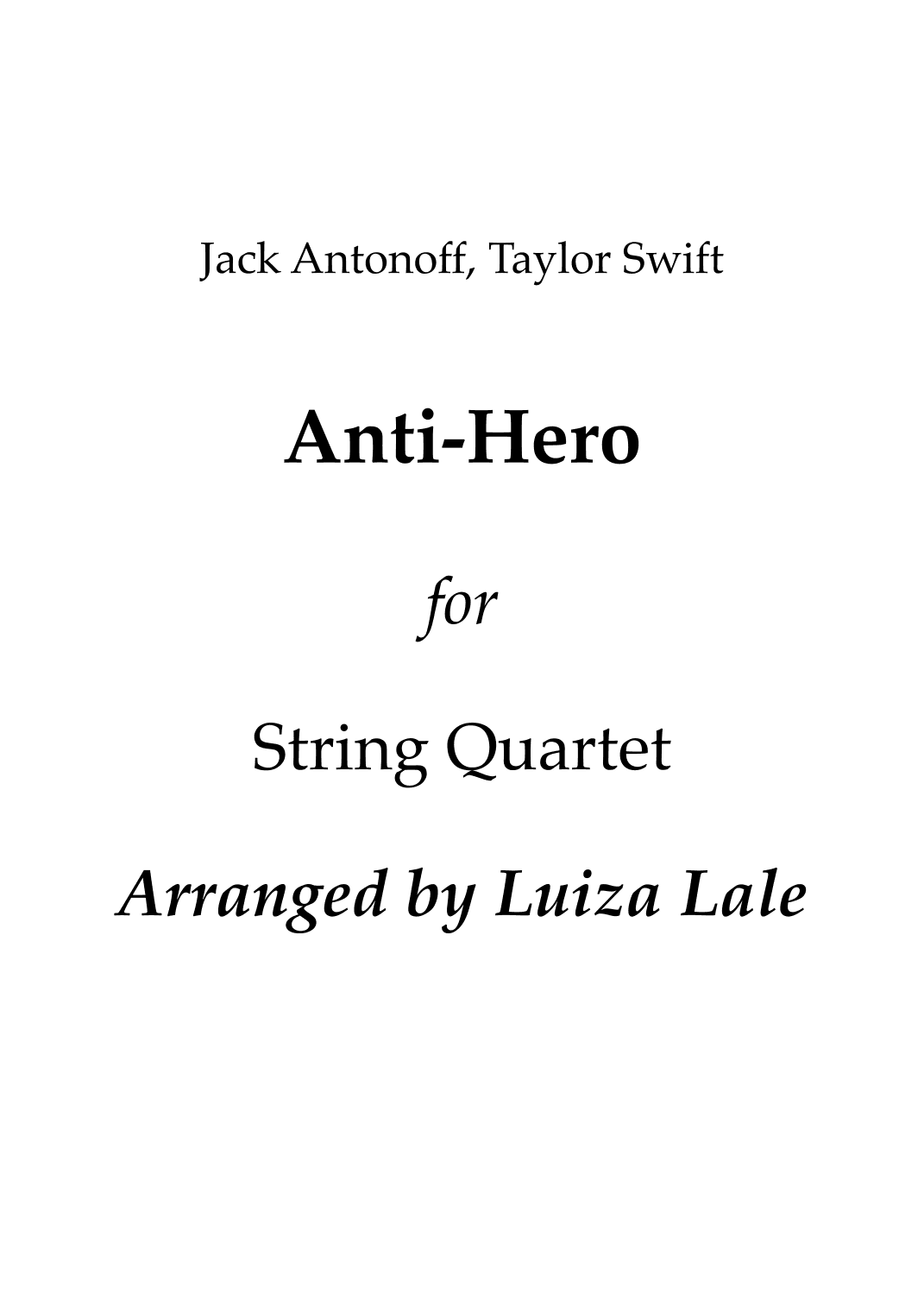 Anti-hero (arr. Luiza Lale)