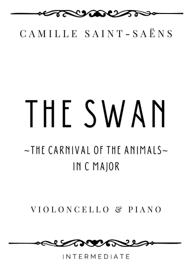 Saint-Saëns - The Swan in C Major - Intermediate (arr. Piacere Music Sheets)
