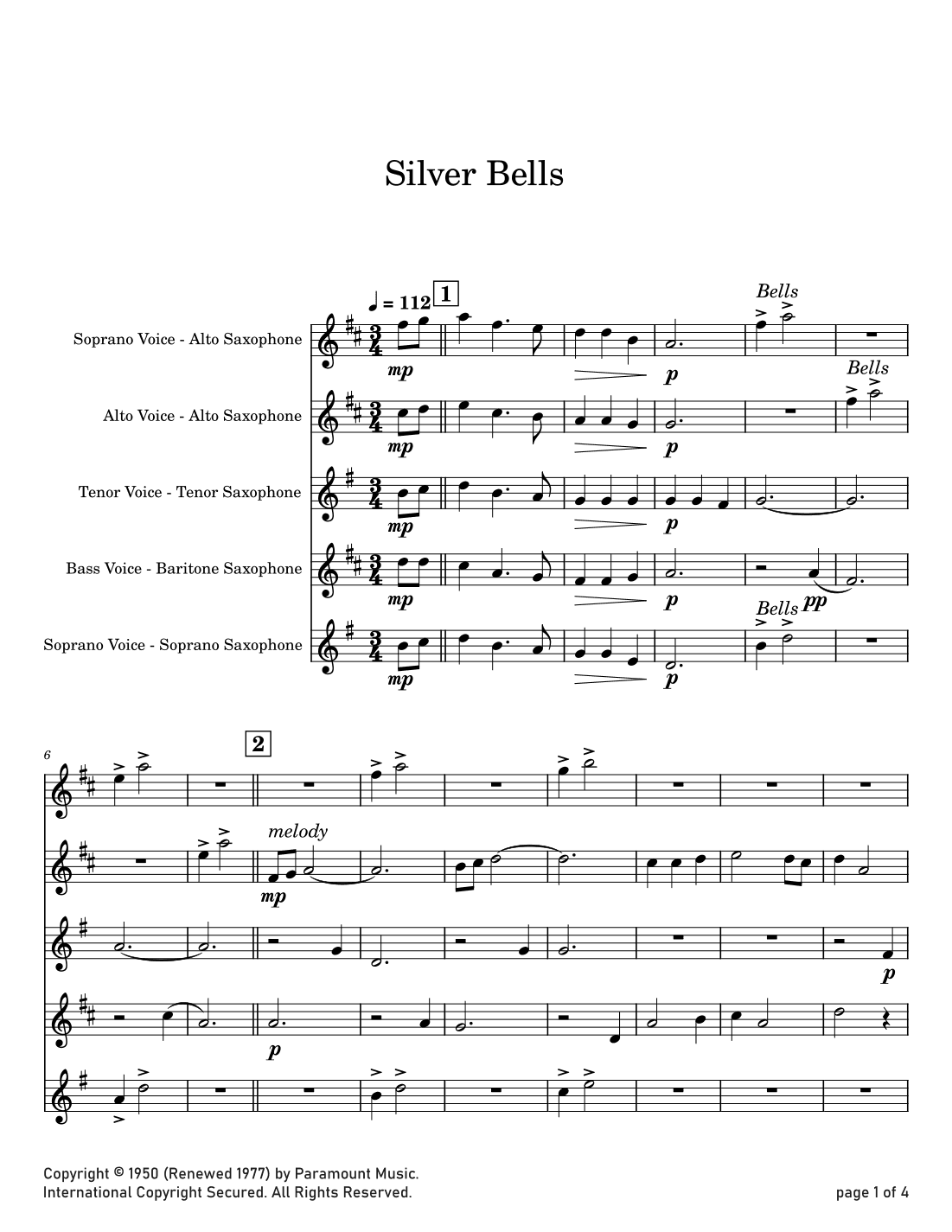 Silver Bells (arr. Joseph Judge)