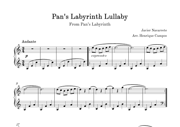 Pan's Labyrinth Lullaby (arr. Henrique Campos)