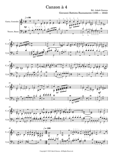 Canzon à 4 (arr. Jakob Gierens)