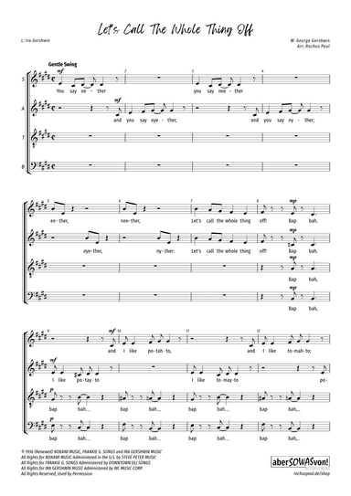 Let's Call The Whole Thing Off (arr. Rochus Paul)