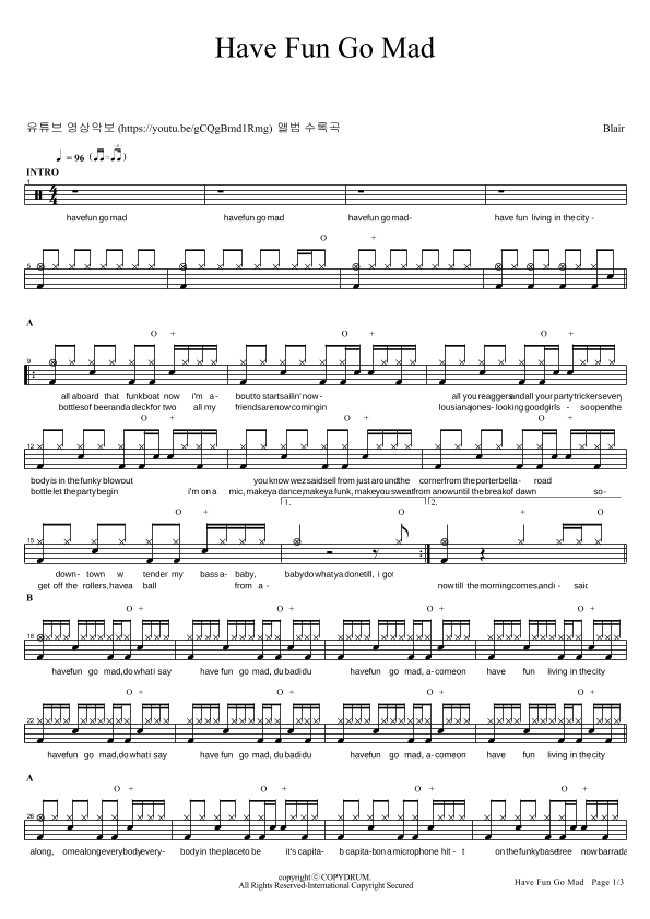 Have Fun Go Mad (arr. COPYDRUM)