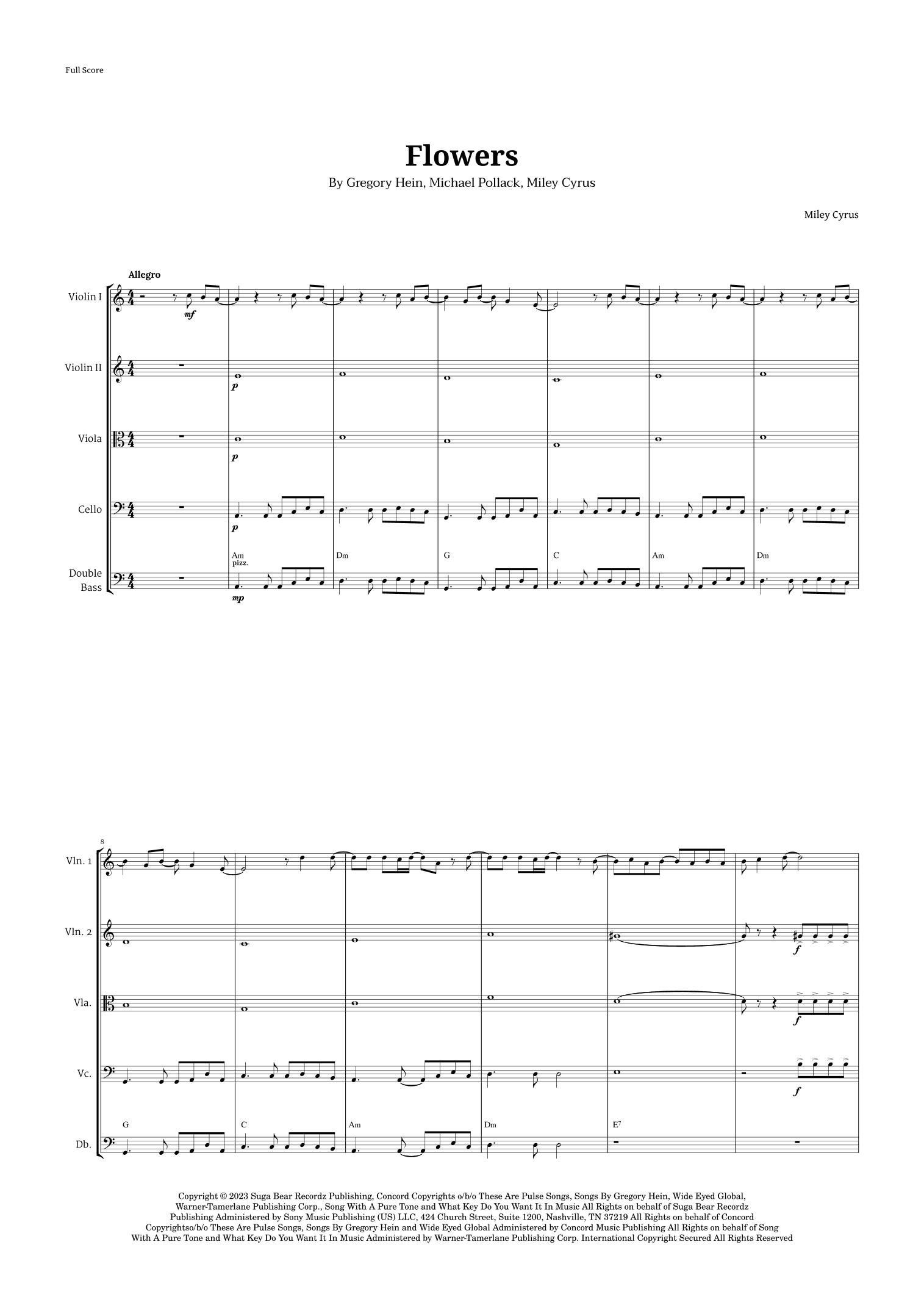 Flowers (arr. Langanho)