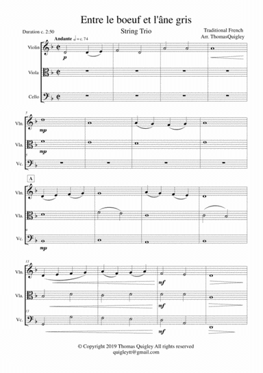 Entre le boeuf et l'âne gris (arr. Thomas Quigley)