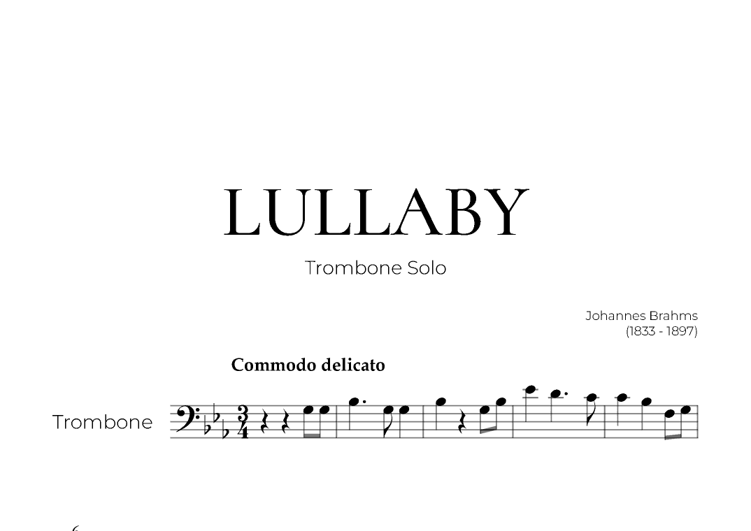 Lullaby (Trombone Solo) - Johannes Brahms (arr. Pedro Merendi)