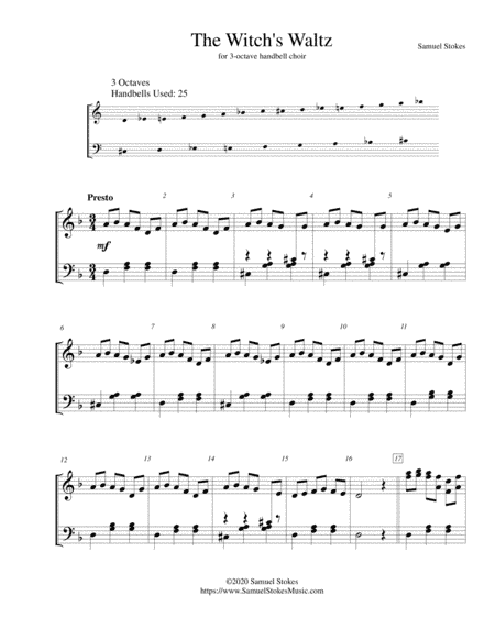 The Witch's Waltz - for 3-octave handbell choir