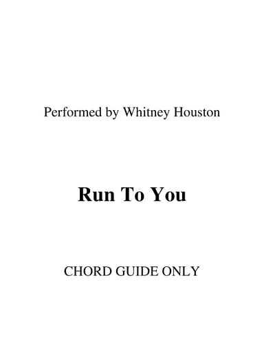Run To You (arr. RWM)