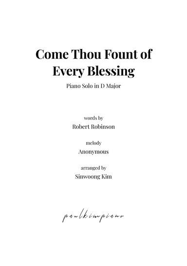 Come Thou Fount of Every Blessing (arr. Sinwoong Kim)