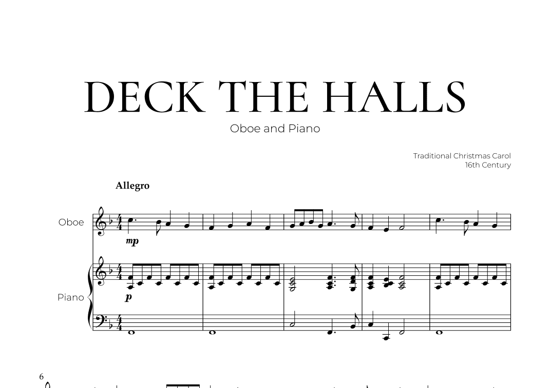 Deck The Halls (Oboe and Piano) - Christmas Carol (arr. Pedro Merendi)