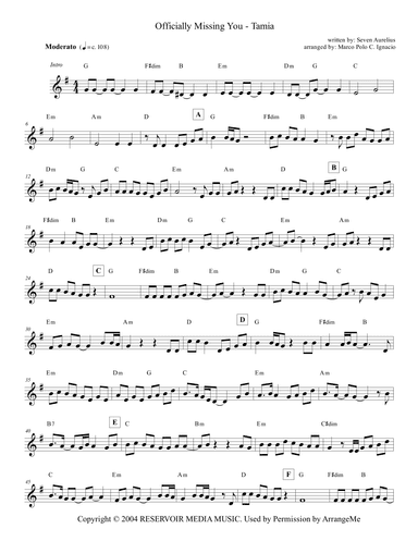 Officially Missing You (arr. Marco Polo C. Ignacio)